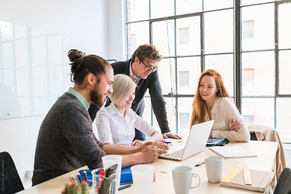 Working together in an office